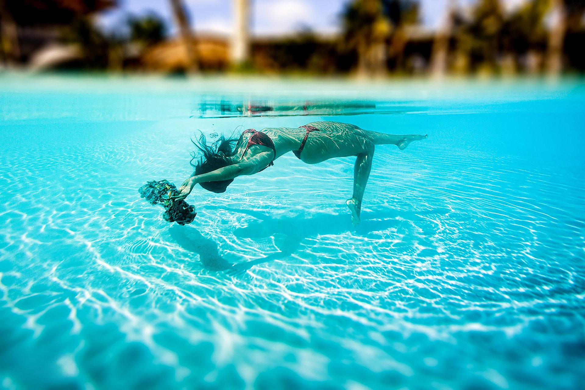 The body moving freely through water