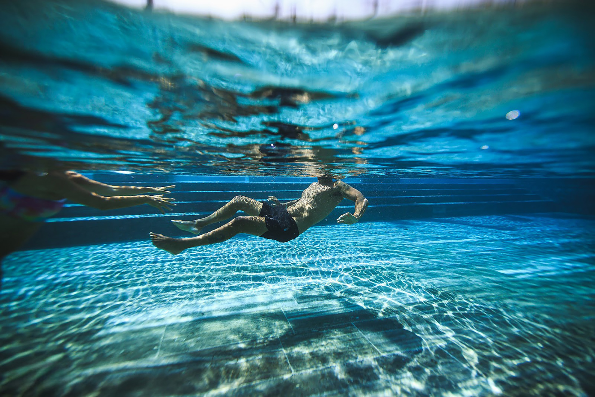 Light passing through clear water